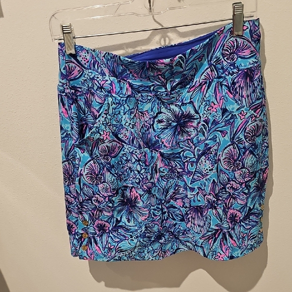 Lilly Pulitzer Blue and Pink Floral Pencil Skirt - Picture 1 of 6